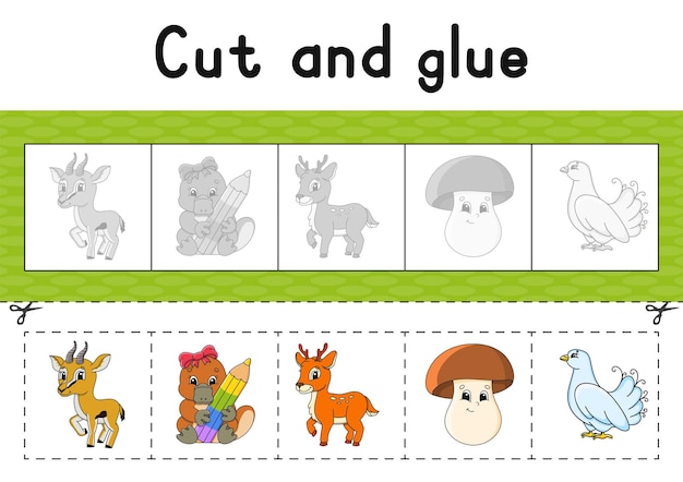 Вырежи и склей Цветная тетрадь для детей Игра для детей
