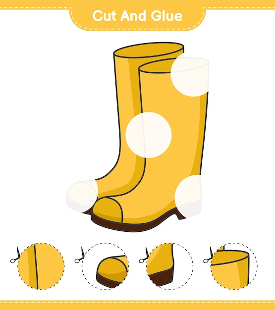 Cut and glue cut parts of Rubber Boots and glue them Educational children game