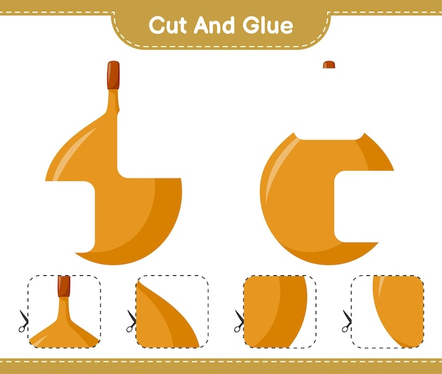 Vector cut and glue, cut parts of voavanga and glue them. educational children game, printable worksheet