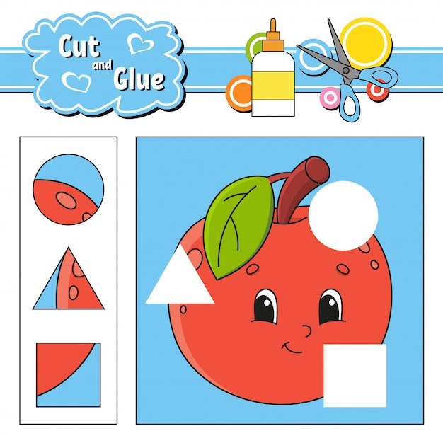 Cut and glue. Game for kids. Education developing worksheet.