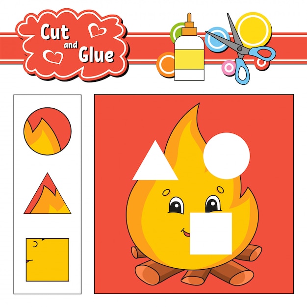 Cut and glue. Game for kids. Education developing worksheet.
