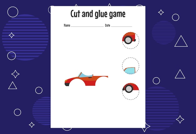 Cut and glue game for kids with fruits Cutting practice for preschoolers Education page