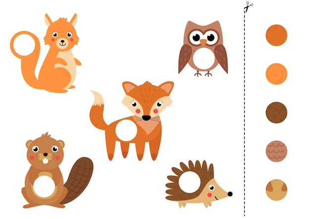 Cut and glue parts of cute forest animals