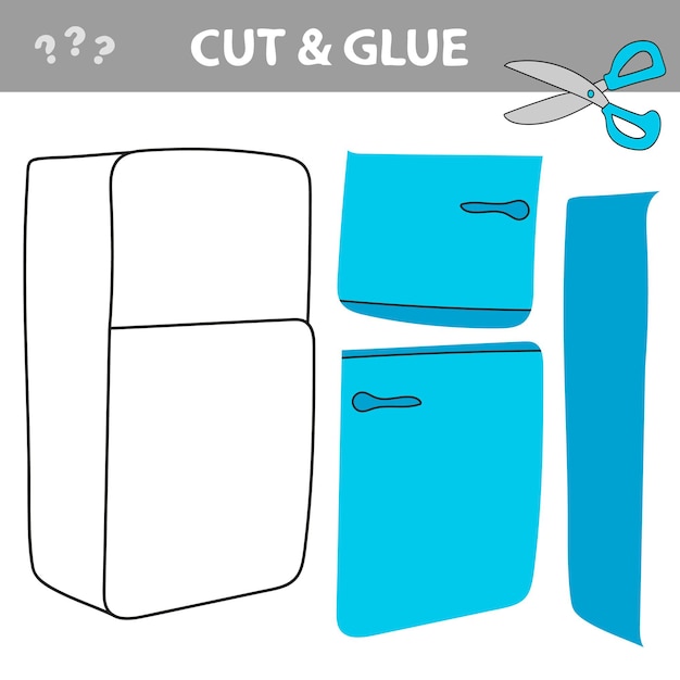 Cut and glue  simple game for kids refrigerator paper game for kids