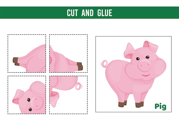 Cut and glue worksheet. game for kids.