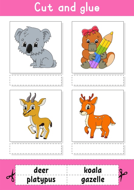 Cut and glue worksheet for kids