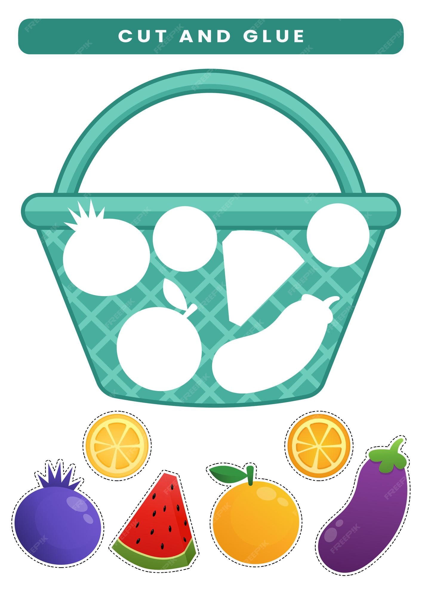Premium Vector | Cut and glue worksheets for toddlers