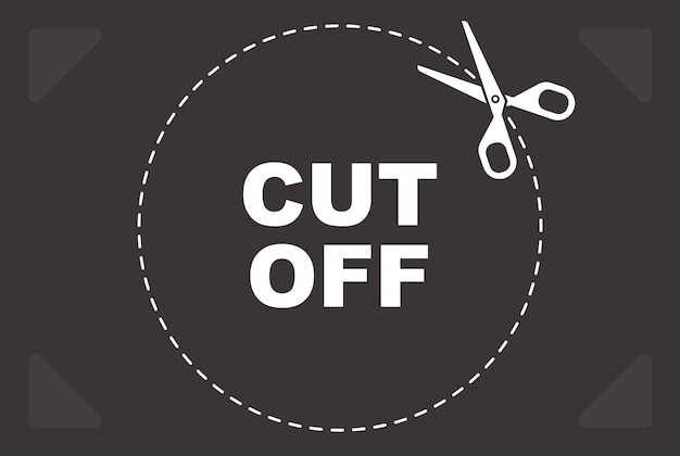 Cut mark for scissors. dotted red line. flat vector illustration.