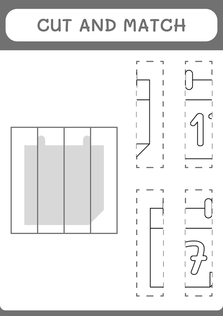 Cut and match parts of calender game for children vector illustration printable worksheet