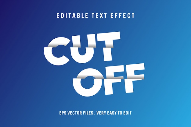 Cut off - text effect  vector