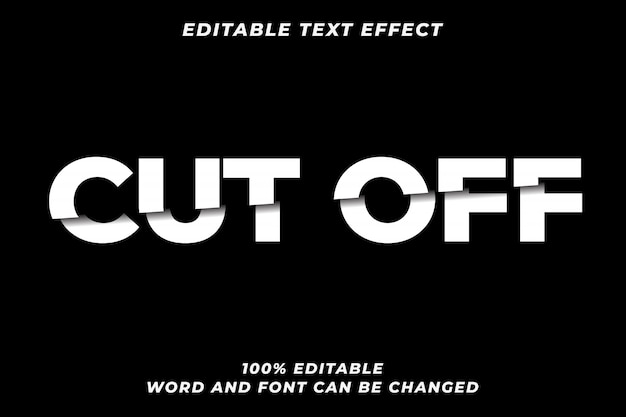 Cut off text style effect premium