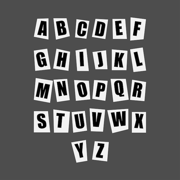 Vector cut out alphabet letters for decorative projects