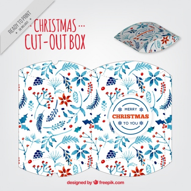 Cut out box with christmas motifs