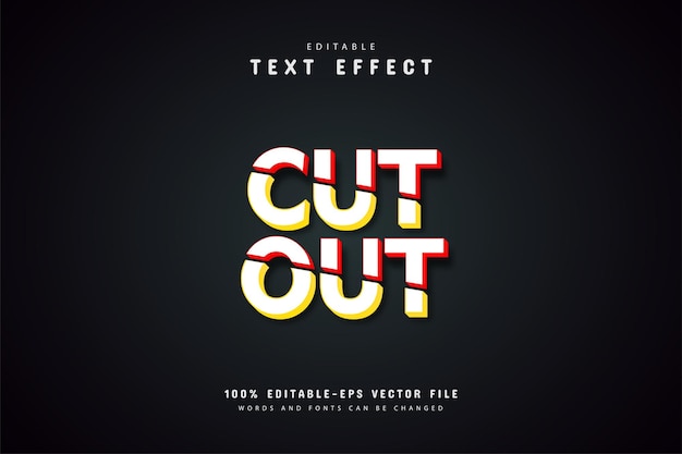 Vector cut out text effect editable