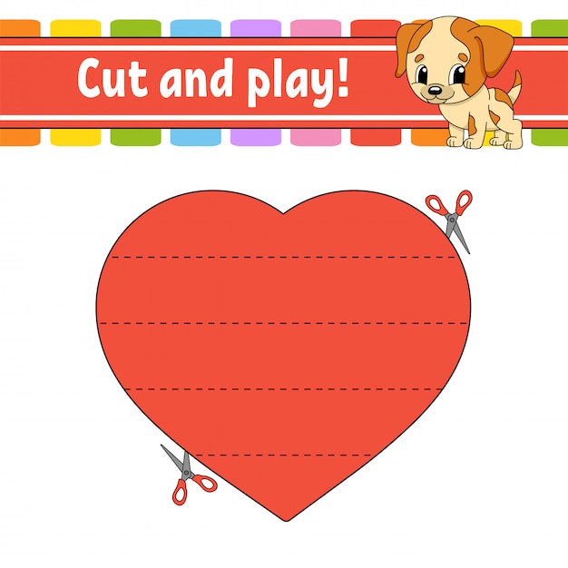 Cut and play. Logic puzzle for kids.