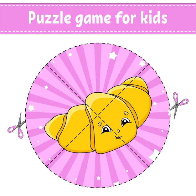 Cut and play Round puzzle Logic puzzle for kids Activity page Birthday theme