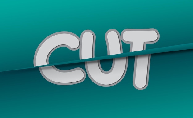 Vector cut text effect with style paper cut eps free vector editable