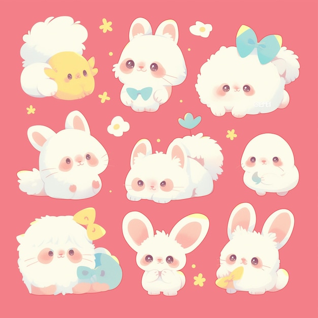 Vector cute 2d animals