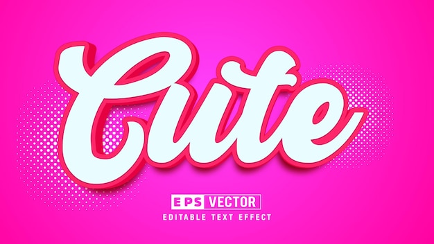 Cute 3d editable text effect vector file with cute background