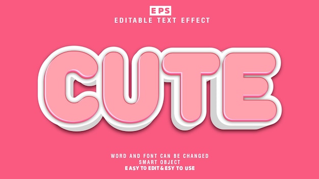 Cute 3d Editable Text Effect Vector With Background