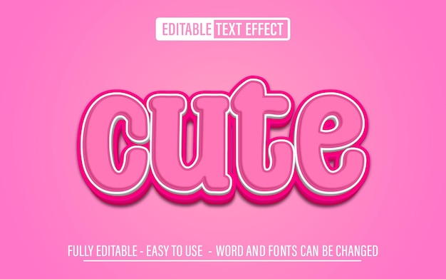 Cute 3d editable text effect