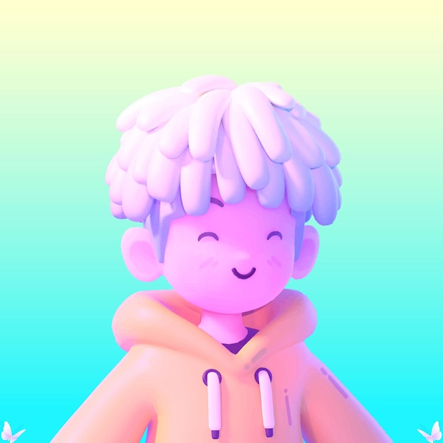 Vector cute 3d illustration cartoon boy character