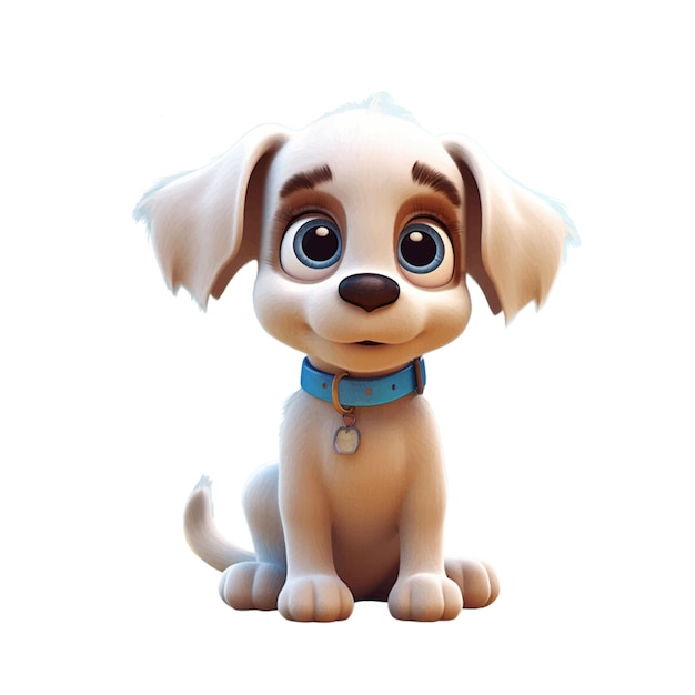 Vector cute 3d puppy in the style of photorealistic