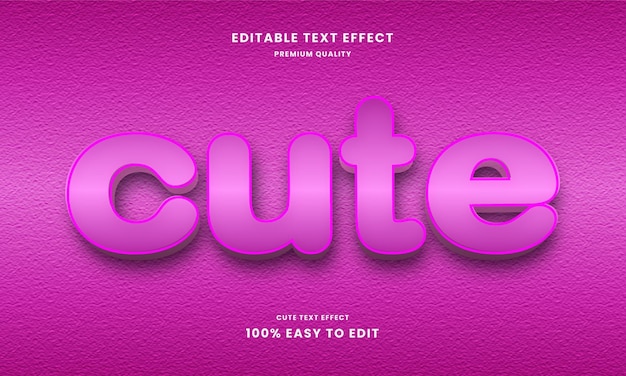 Cute 3d text effect template design vector