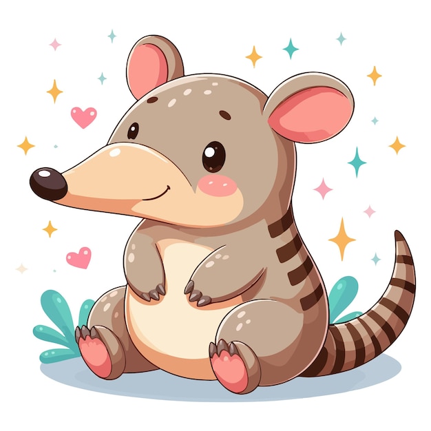 Vector cute aardvark vector cartoon illustration