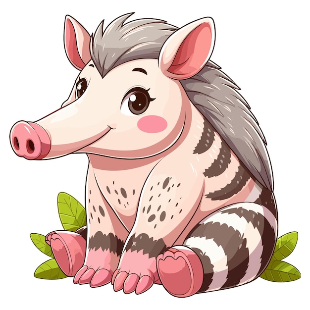 Vector cute aardvark vector cartoon illustration