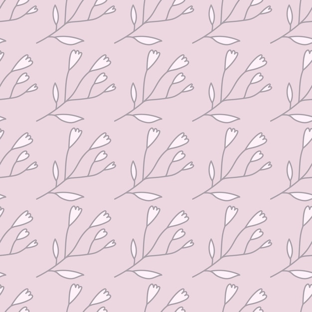 Vector cute abstract flower seamless pattern hand drawn floral wallpaper