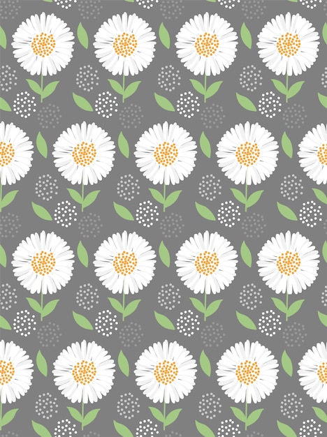 Vector cute abstract flower seamless pattern