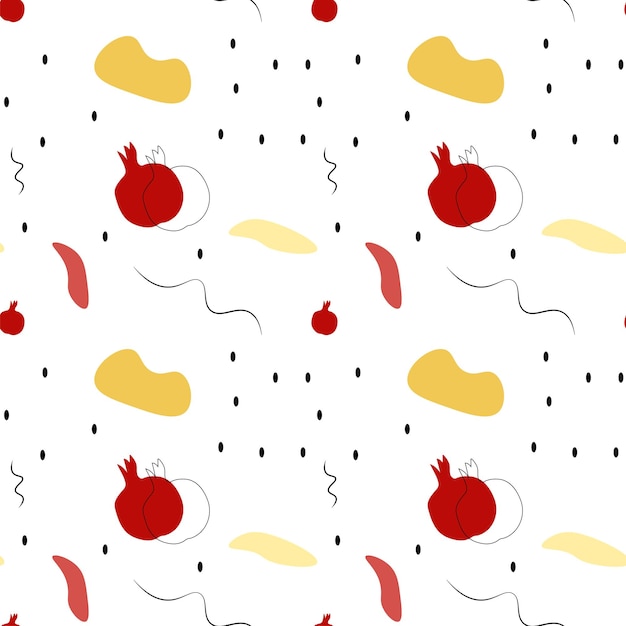 Cute abstract fruits seamless background