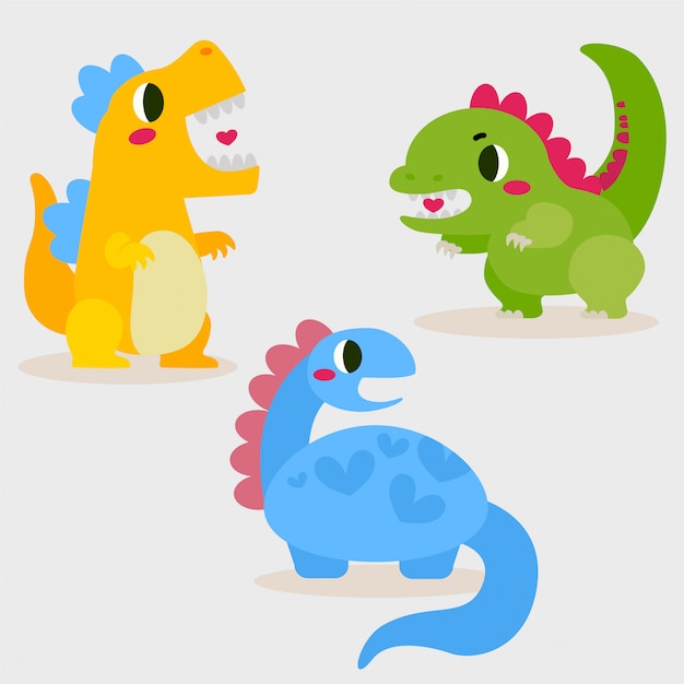 Vector cute adorable baby dinosaur character design