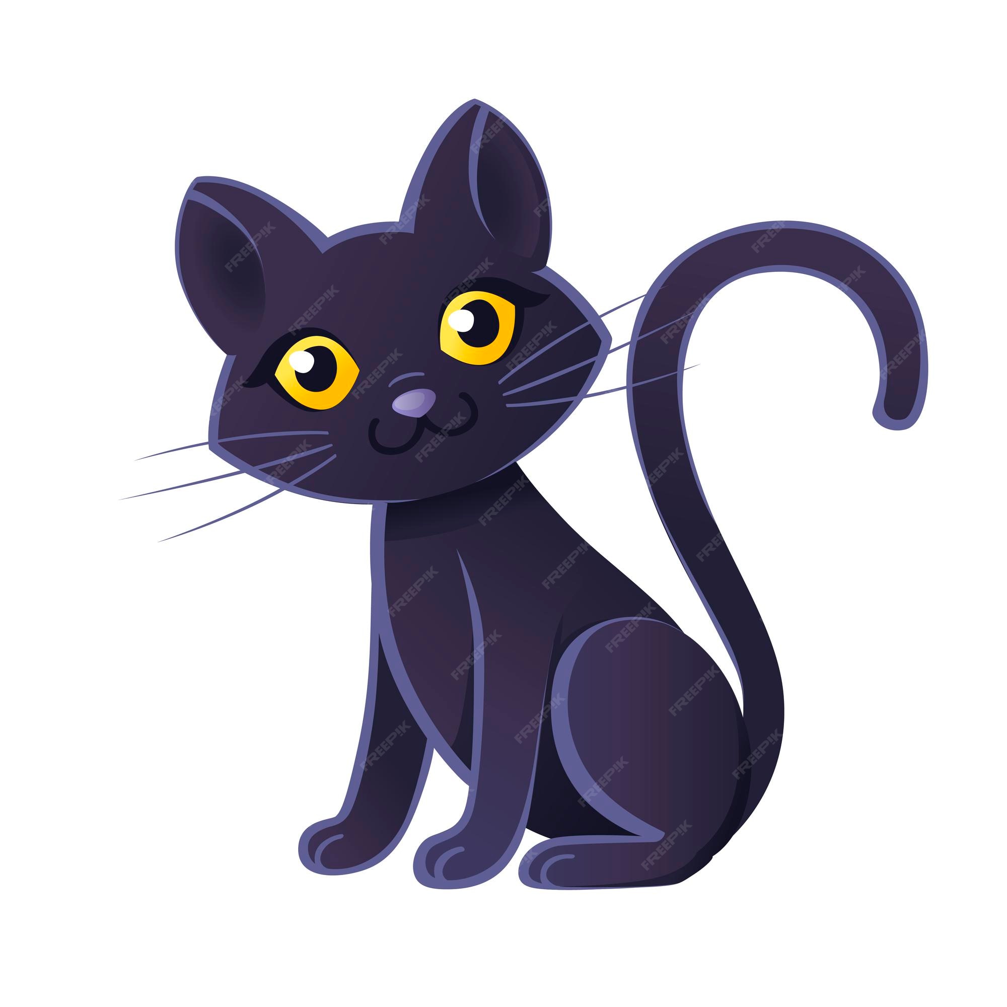 cartoon black cat