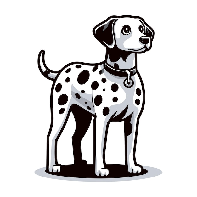 Vector cute adorable dalmatian dog cartoon character vector illustration funny pet animal dalmatian puppy