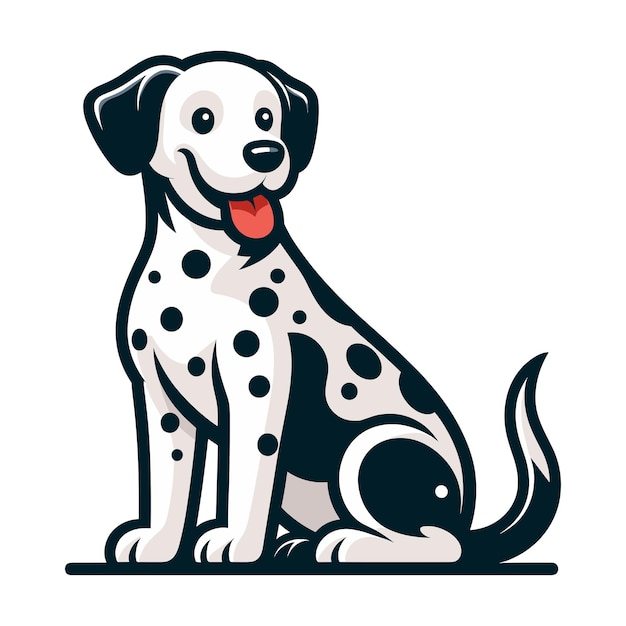 Cute adorable dalmatian dog cartoon character vector illustration funny pet animal dalmatian puppy