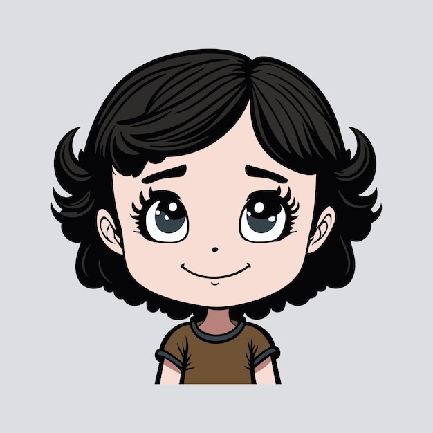 Cute adorable Little Girl character avatar isolated