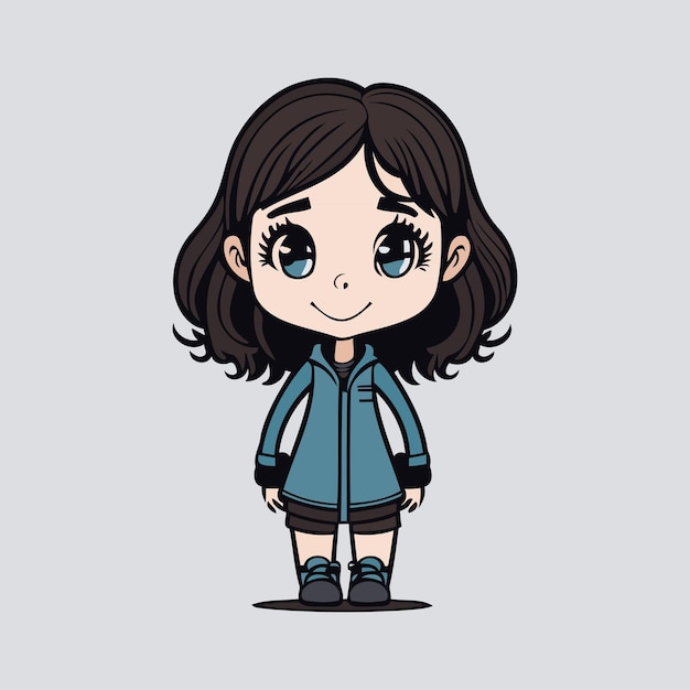 Cute adorable Little Girl character avatar isolated