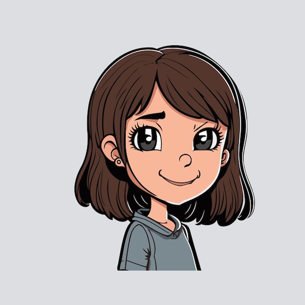 Cute adorable Little Girl character avatar isolated