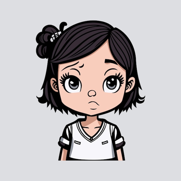 Cute adorable Little Girl character avatar isolated