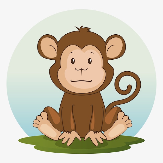 Cute adorable monkey animal cartoon 