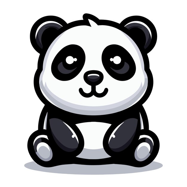 Vector cute adorable panda cartoon character vector illustration funny asian chinese animal baby panda