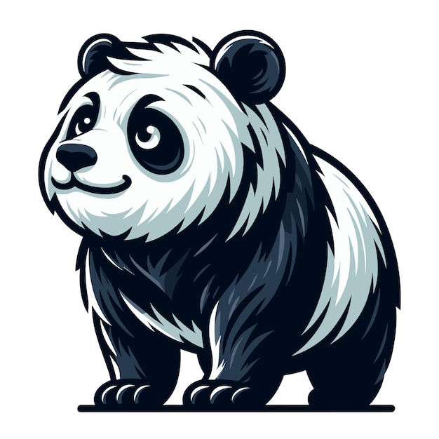 Cute adorable panda cartoon character vector illustration funny Asian Chinese animal baby panda