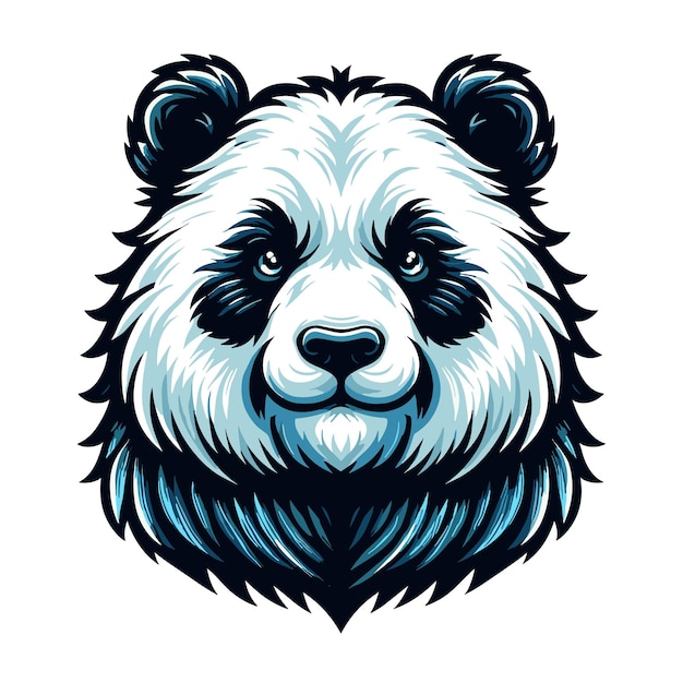 Cute adorable panda head face cartoon character vector illustration funny Asian Chinese animal