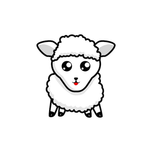 cute and adorable sheep illustration, house pet