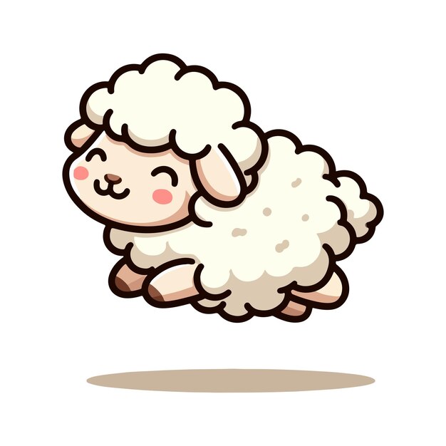 Vector cute adorable sheep vector illustration