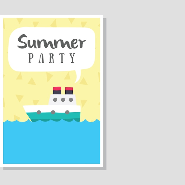 Vector cute adventure and travelling in the summer card/poster design series