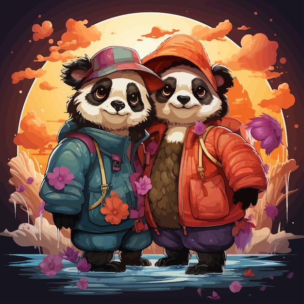 cute adventure with cute panda