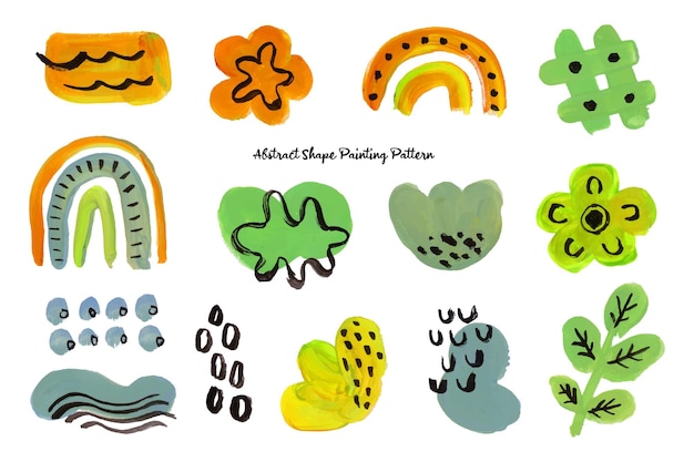 Cute Aesthetic Hand Drawn Abstract Shape Collection